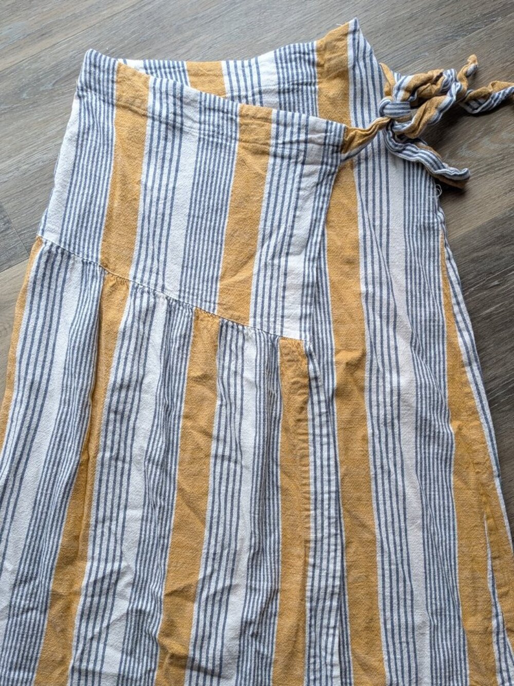Maeve Anthro Laura Striped Wrap Midi Skirt